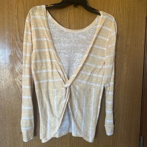 Striped Cream and White Long Sleeve Top